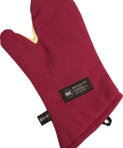 San Jamar KT0215 Cool Touch Flame Conventional High Heat Intermittent Flame Protection up to 900°F Oven Mitt, 15" Length, Red 15" 11 915pqytHfaL