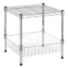 Whitmor Supreme Stacking Shelf with Basket - Adjustable Home Organizer - Chrome Stacking Shelf W/Basket 7 915qOw3M7SL