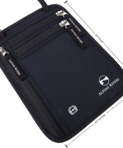 Neck Wallet Travel Pouch & Passport Holder - RFID Blocking plus 5 RFID Sleeves Deluxe Black Premium 18 915y7Zdpl6L 1