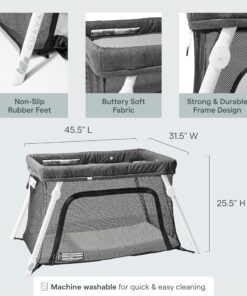 Guava Lotus Travel Crib with Lightweight Backpack Design | Certified Baby Safe Portable Crib | Folding Play Yard with Comfy Mattress for Babies & Toddlers | Compact Baby Travel Bed 34 916 kyngxwL