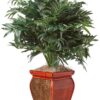 Nearly Natural 6718 35in. Double Bamboo Palm with Decorative Planter Silk Plant,Green Green 35in. 35 91690kiLES