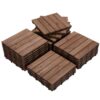 Yaheetech 27PCS Interlocking Patio Deck Tiles 12 x 12in Wood Floor Tiles Outdoor Flooring for Patio Garden Deck Poolside Brown Brown-straight 29 916BBkSbl1L