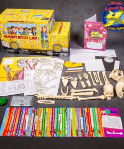 Alternative view of The Magic School Bus:Human Body Lab By Horizon Group USA,Homeschool STEM Kit,Includes Hands-On Educational Manual,Experiment Cards,Plastic Human Skeleton,Data Notebook,Hinge Joint Model & More ,Yellow Human Body