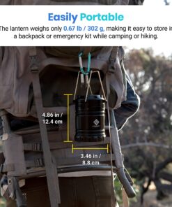 Etekcity Lantern Camping Essentials Lights, Led Lantern for Power Outages, Tent Lights for Emergency, Hurricane, Battery Powered Flashlight, Survival Kits, Operated Lamp, 2 Pack, Black 32 916TSWtsReL