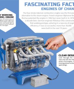 Discovery #MINDBLOWN Model Engine Building Kit, DIY 4-Cylinder Combustion Engine, Working Pistons Fan Valves Belts LED Lights, STEM Mechanic Engineering Construction Experiment Set, Kids & Adults Gift 20 916TWbZPD L