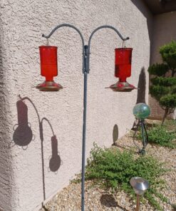 BOLITE Hummingbird Feeder, 18005 Glass Hummingbird Feeders for Outdoors Hanging, 5 Feeding Stations, 22 Ounces, Red Bottle, Xmas Gifts for Bird Lovers Red Elixir Bottle 49 916Tinm2jL
