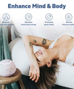 HATHASPACE Marble Essential Oil Aroma Diffuser, 350ml Aromatherapy Fragrance Diffuser & Ultrasonic Cool Mist Room Humidifier, 24+ Hour Capacity, 7-Color Mood Light, Intermittent Mode, BPA-Free (White) White 24 916aqWZsVdL