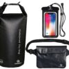 Freegrace Waterproof Dry Bags Set Of 3 Dry Bag With 2 Zip Lock Seals & Detachable Shoulder Strap, Waist Pouch & Phone Case - Can Be Submerged Into Water - For Swimming (Black, 5L) Black 41 916jelmroIL
