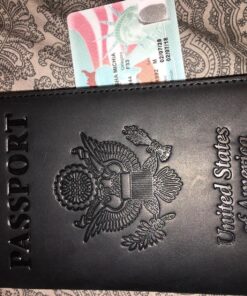 Shvigel Leather Passport Cover - Holder - for Men & Women - Passport Case (Black Vintage) Black Vintage 17 916p1VKZzaL