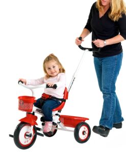 Schwinn Easy Steer Bike for Toddler, Kids Tricycle with Removable Push handle, Steel Trike Frame, Boys and Girls Ages 2-4 Year Old, Red/White, 8" Easy Steer Tricycle 33 916x38w0XBL