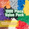 SCS Direct Building Block Bricks- Set of 1000 Pc Bulk Set-10 with 54 Roof Pieces- Compatible & Tight Fit with All Major Brands- Great for Activity Tables, Creativity & School Projects