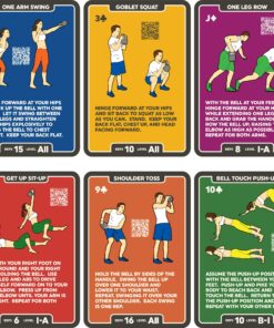 Stack 52 Kettlebell Exercise Cards. Workout Playing Card Game. Video Instructions Included. Learn Kettle Bell Moves and Conditioning Drills. Home Fitness Training Program. 2019 Mega Pack 12 9171U8gG4L