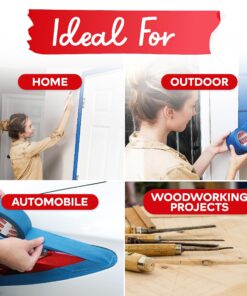 XFasten Professional Blue Painters Tape, Multi-Use, 3/4 Inches x 60 Yards (3-Pack) - Produces Sharp Lines and Residue-Free Artisan Grade Clean Release Wall Trim Tape 3/4 Inches x 60 Yards (3-Pack) 20 9173yYSMxrL