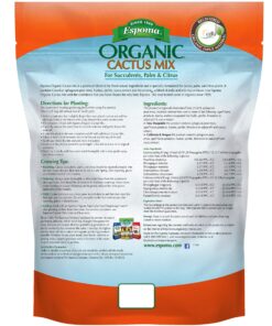 Espoma Organic Cactus Potting Soil Mix, Natural & Organic Soil for Cactus, Succulent, Palm, and Citrus grown in containers both indoors and outdoors, 4 qt, Pack of 1 4 Quart 24 9176F4c68vL 1