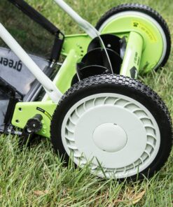 Greenworks 16-Inch Reel Lawn Mower with Grass Catcher 25052,Black/Green, 47"D x 22"W x 29.75"H 16" Reel Mower 38 917Ac3S9G9L