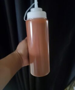 New Star Foodservice 26269 Squeeze Bottles Plastic, Wide Mouth with Caps, 32 oz, Clear, Pack of 6 32 oz 6-Pack 30 917CNZrPhRL