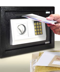 SereneLife Safe Box Front Loading Safe Cash Drop Vault Safe Security Box Cabinet Safe & Money Safe Box Digital Steel Safe Safety Box for Cabinets, Home & Office 13.8 x 9.8 x 9.8 2 Keys 13.8" x 9.8" Deposit Slot 15 917CYkPuMkL