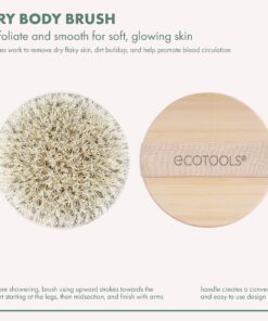 EcoTools Dry Body Brush, for Post Shower & Bath Skincare Routine, Removes Dirt & Promotes Blood Circulation, Helps Reduce Appearance of Cellulite, Eco-Friendly, Vegan & Cruelty-Free, 1 Count Dry Brush, Pink 27 917J4ydHjAL
