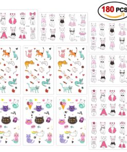Alternative view of Temporary Tattoos for Girls Kids Women(180pcs), Konsait Cute Kitty Cat Tattoos Waterproof Body Art Sticker Great Birthday Party Favors Kids Party Accessories Goodie Bag Stuffers Party Fillers Gift