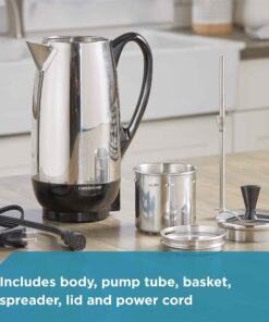 Farberware 12-Cup Electric Percolator Coffee Pot, Premium Stainless Steel, FCP412 12 Cup 25 917WyiwAswL