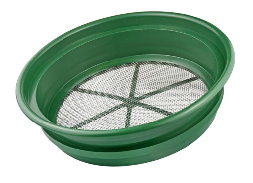 SE 13 1/4 Inch Stackable Classifier Gold Prospecting Pan - 1/8 Inch Stainless Steel Mesh Sifting Pan, Green Pans