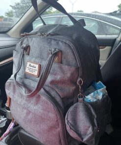 RUVALINO Diaper Bag Backpack, Multifunction Travel Back Pack Maternity Baby Changing Bags, Large Capacity, Waterproof and Stylish, Gray 44 917cQGBdJkL