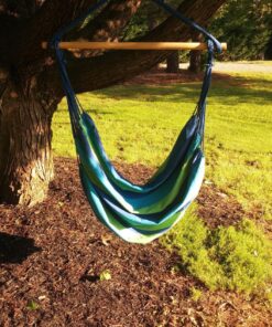 Hammock Sky Large Brazilian Hammock Chair Cotton Weave - Extra Long Bed - Hanging Chair for Yard, Bedroom, Porch, Indoor/Outdoor (Blue & Green) Blue & Green (Not Include Hanging Kit) 48 917gQwq6FlL 1