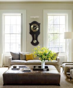 Bedford Clock Collection BED1712 Wall Clock with Pendulum and Chimes, Chocolate Wood 11 917jK1MoyCL