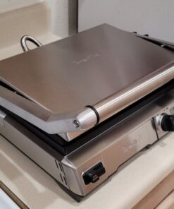 Breville BGR820XL Smart Grill, Electric Countertop Grill, Brushed Stainless Steel., 14" x 14" x 5 3/4" Adjustable,Grill 33 9187s4RGWeL