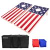 GoSports Flag Series Wood Cornhole Sets – Choose American Flag or State Flags – Includes Two Regulation Size 4 ft x 2 ft Boards, 8 Bean Bags, Carrying Case and Rules America 6 918AS4PsfTL