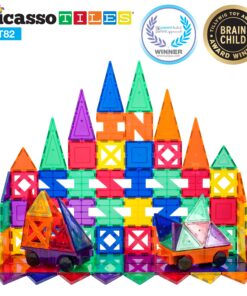 PicassoTiles® PT82 Creativity Set Magnet Building Tiles Clear Color Magnetic 3D Building Block - Creativity Beyond Imagination! Educational, Inspirational, Conventional, Recreational 23 918CrW6XoSL