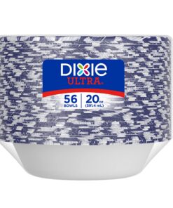 DIXIE ULTRA Paper Bowls, 20 Ounces, 56 Count, Indigo/White 13 918L33mIc4L
