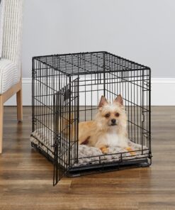 Alternative view of MidWest Homes for Pets Newly Enhanced Single  Door iCrate Dog Crate, Includes Leak-Proof Pan, Floor Protecting Feet, Divider Panel & New Patented Features Single Door 24.8"L x 17.9"W x 19.5"H