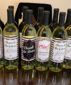 Pixelverse Design Bachelorette Wine Bottle Labels - 4" x 5" (6 pack) Bridal Shower Party Favors Gifts Bridesmaids Engagement Wedding Decorations Bride Maid of Honor Reception 31 918OaaGJzmL