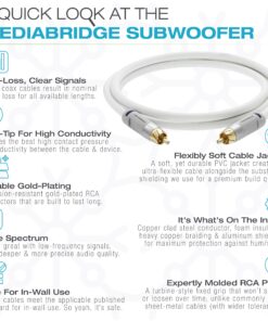 Mediabridge Ultra Series Subwoofer Cable (25 feet) - Dual Shielded w/Gold Plated RCA Connectors - White (Part# CJ25-6WR-G1) 15 918UnkQQZIL