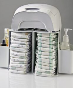 Prince Lionheart 2-in-1 Diaper Depot Trash Can, White, 13"L x 10"W x 10"H 16 918V0p75LVL