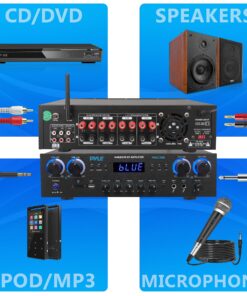 Alternative view of Pyle Bluetooth Home Audio Theater Amplifier Stereo Receiver 4 Channel 800 Watt Sound System w/MP3, USB, SD, AUX, RCA, FM,MIC, Headphone, Reverb Delay, LED Vol, for Home/Studio/Theater Speakers