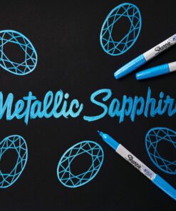 SHARPIE Metallic Permanent Markers, Fine Point, Sapphire, 12-Count Permanent Marker (2029665) 15 918XZtMWskL