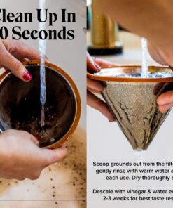 Willow & Everett Pour Over Coffee Dripper - Reusable Drip Cone Filter & Strainer - Paperless Filters 24 918aB51yHkL