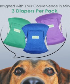 Alternative view of Wegreeco Washable Dog Diapers - Washable Male Dog Belly Wrap- Pack of 3 - (Blue,Green,Purple,X-Small) X-Small (9" to 11") Blue, Green, Purple