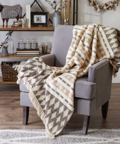 DII California Casual, Colby Southwest Woven Throw, Dark Brown & Stone, 50x60 50x60" 21 918bIKVz1VL