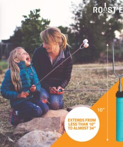 Jolly Green Products Rotating Marshmallow Roasting Sticks | Set of 5 Telescoping Forks - Free Bag | Safe, Fun Smores & Hot Dog Stainless Steel Long Camping Skewers | Campfire BBQ Cookware Accessories 25 918lIydZuWL