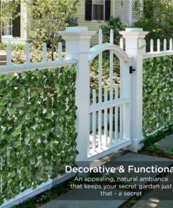 Alternative view of Best Choice Products Outdoor Garden 94x39-inch Artificial Faux Ivy Hedge Leaf and Vine Privacy Fence Wall Screen - Green 94x39in