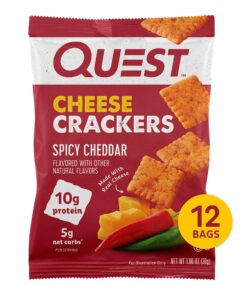 Alternative view of Quest Nutrition Cheese Crackers, Spicy Cheddar Blast, 10g of Protein, Low Carb, Made with Real Cheese, 12 Count (1.06 oz bags)