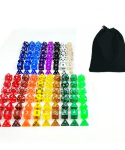 Alternative view of Bescon Multi-Colored RPG Dice Pack of 126 Polyhedral Dice 18 Complete Sets of 7 Dice 18 Black Velvet Bag Packaging