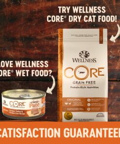 Wellness CORE Grain-Free Wet Cat Food, Natural Canned Food for Cats, Made with Real Meat (Indoor, Chicken, 5.5 oz Cans, Pack of 24) 5.5 Ounce (Pack of 24) Chicken & Chicken Liver Indoor Recipe 14 9195ChjRKlL