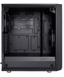 Fractal Design Meshify C - Compact Computer Case - High Performance Airflow/Cooling - 2X Fans Included - PSU Shroud - Modular Interior - Water-Cooling Ready - USB3.0 - Tempered Glass - Blackout Black Dark TG 46 919SwjhnVL