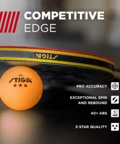 STIGA Tournament-Quality 3-Star Ping Pong Balls – Official Size and 40mm Weight – Ultimate Durability and High-Performance Table Tennis Balls – 6 Pack (Orange) - for Indoor/Outdoor Ping Pong Tables 2021 Style 16 919VkqRTLL