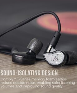 MEE audio M6 PRO In Ear Monitor Headphones for Musicians, 2nd Gen Model With Upgraded Sound, Memory Wire Earhooks & Replaceable Cables, Noise Isolating Professional Earbuds, 2 Cords Included (Black) In-Ear Monitors Black 25 919WciargL 3