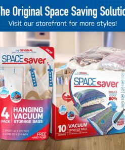 Spacesaver Space Bags Vacuum Storage Bags (Jumbo 10pk) Save 80% Clothes Storage Space - Vacuum Bags for Comforters, Blankets, Bedding, Clothing - Compression Seal for Closet Storage. Pump for Travel 10 Pack Jumbo 38 919aT9y4h2L